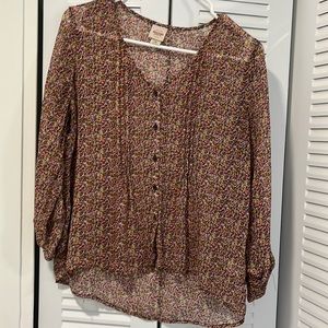 Sheer floral blouse